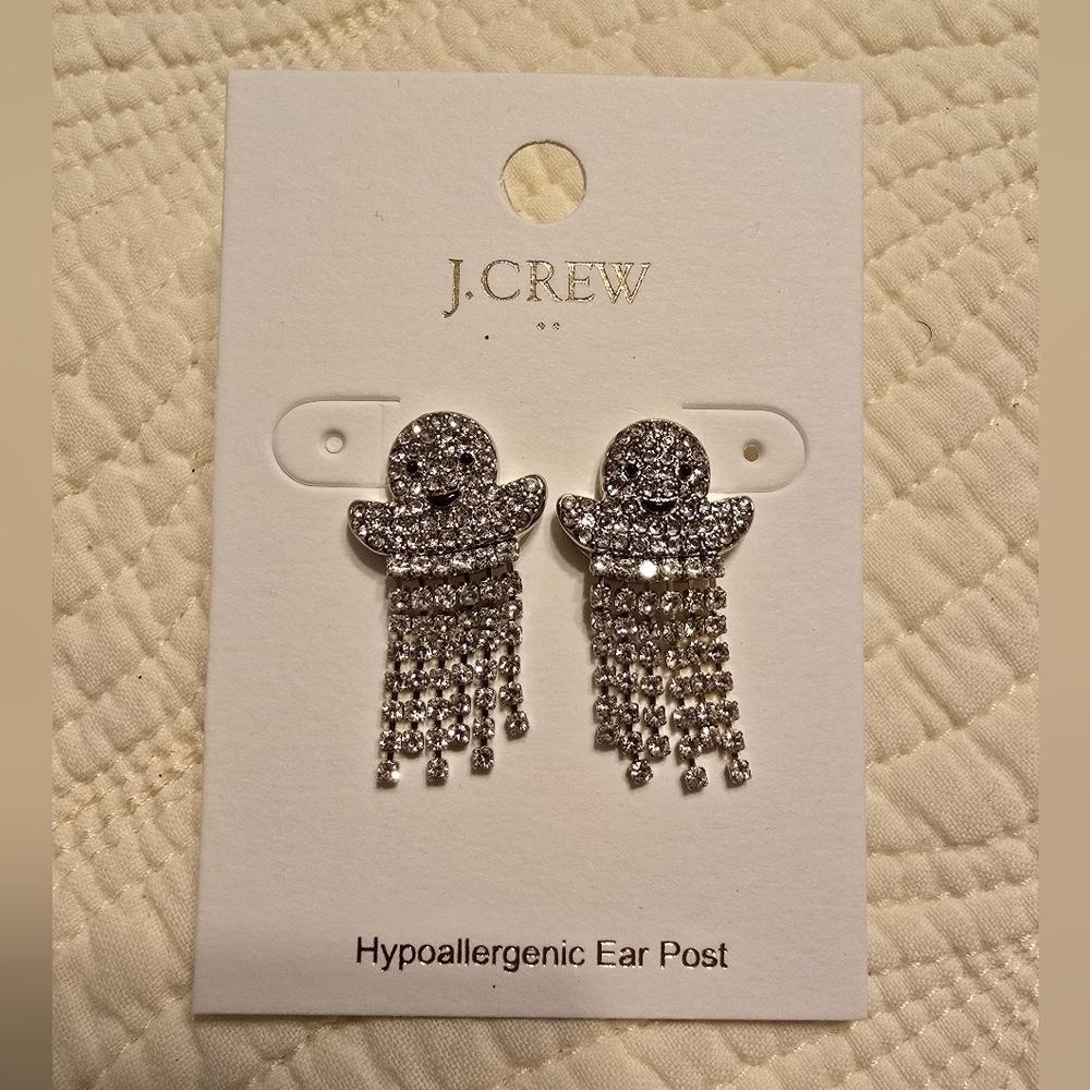 NWT J. Crew Ghost Rhinestone Earrings